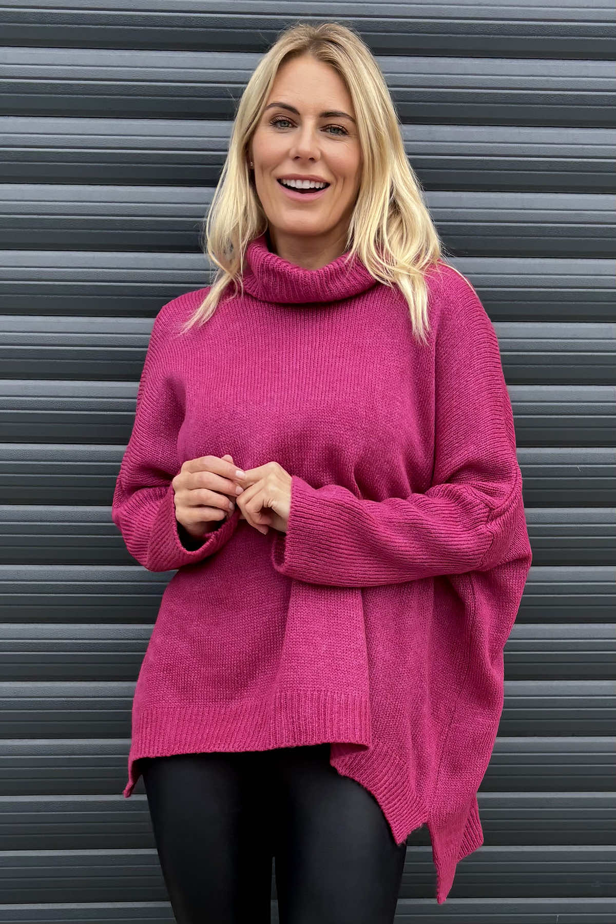 Rachel Polo Neck Knitted Jumper Berry