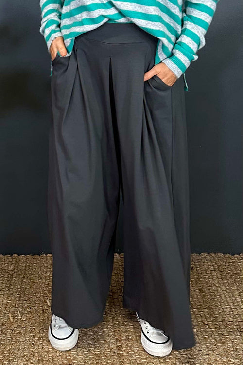 Trish Wide Leg Trousers Charcoal - Image 2