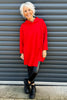 Brianna Cowl Neck Cotton Top Red