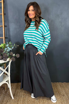 Trish Wide Leg Trousers Charcoal