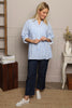 Jaynie Gingham Tie Front Shirt Powder Blue