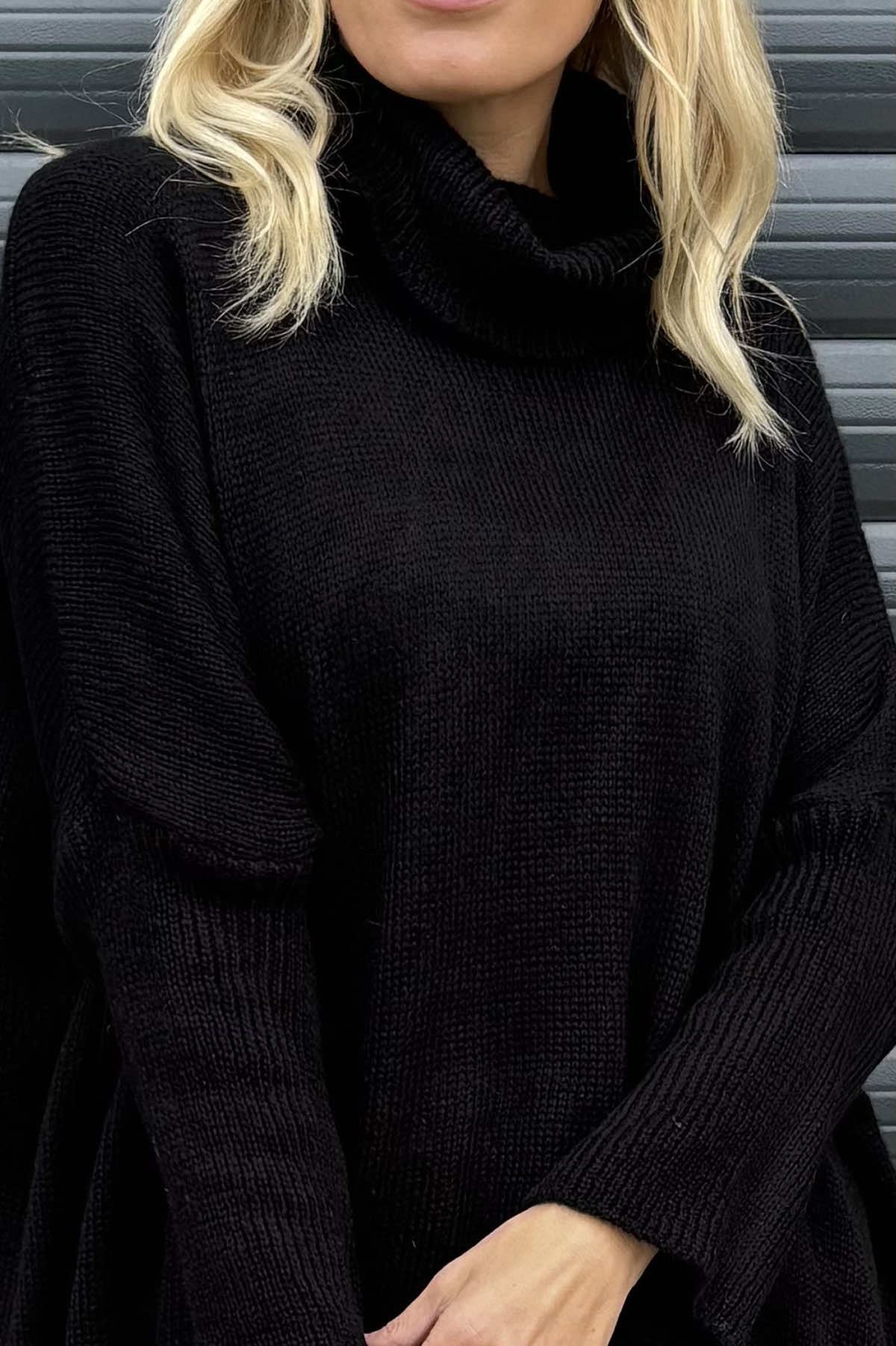 Rachel Polo Neck Knitted Jumper Black