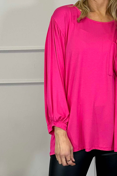 Hilma Pocket Top Fuchsia - Image 3