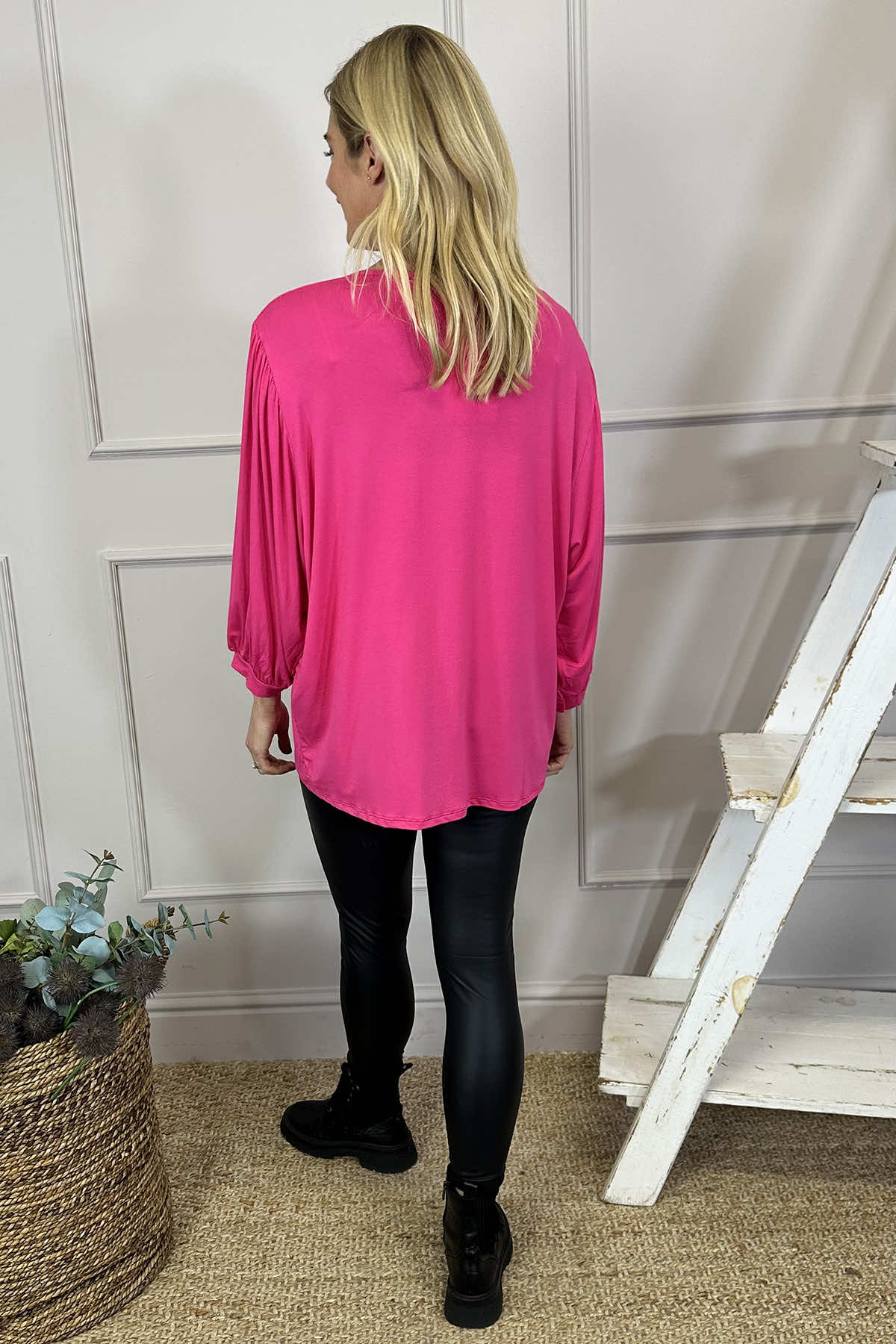 Hilma Pocket Top Fuchsia