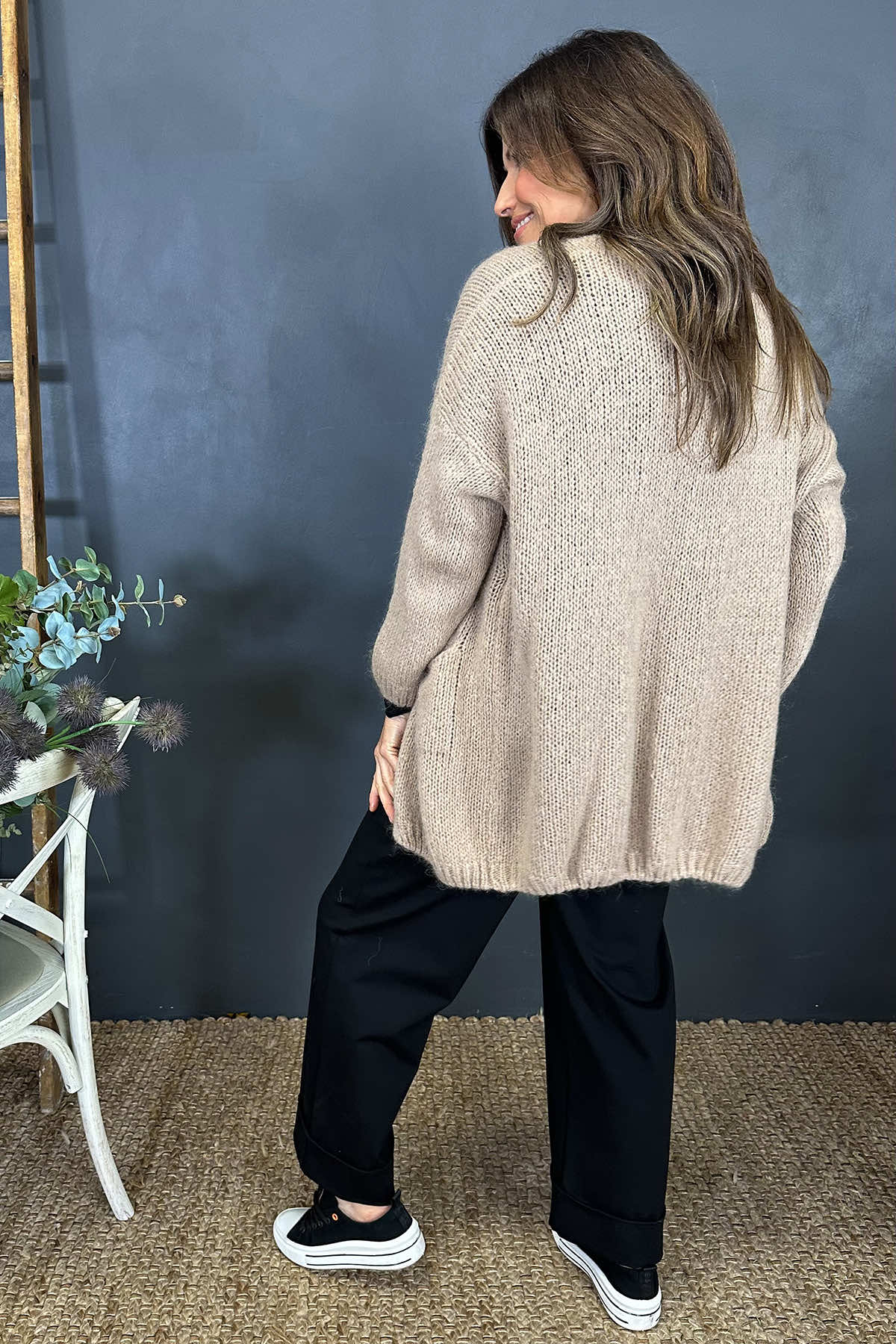 Spencer Knitted Pocket Cardigan Camel