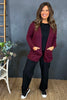 Spencer Knitted Pocket Cardigan Wine