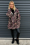 Indiana Leopard Print Cotton Jacket Berry