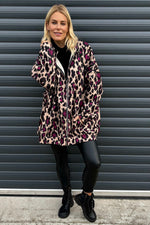 Indiana Leopard Print Cotton Jacket Berry Berry - Indiana Leopard Print Cotton Jacket Berry