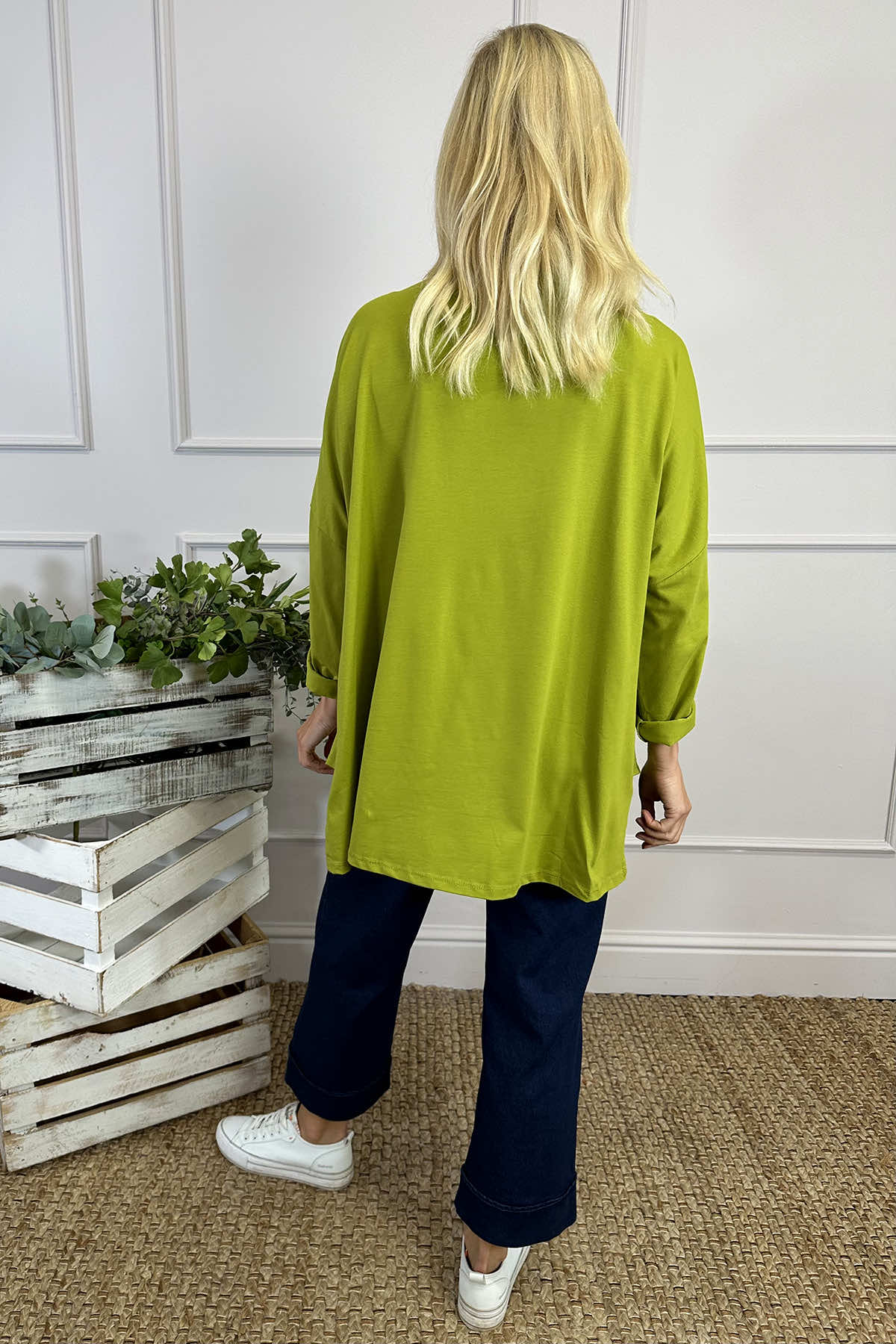 Hollie Pocket Cotton Top Lime