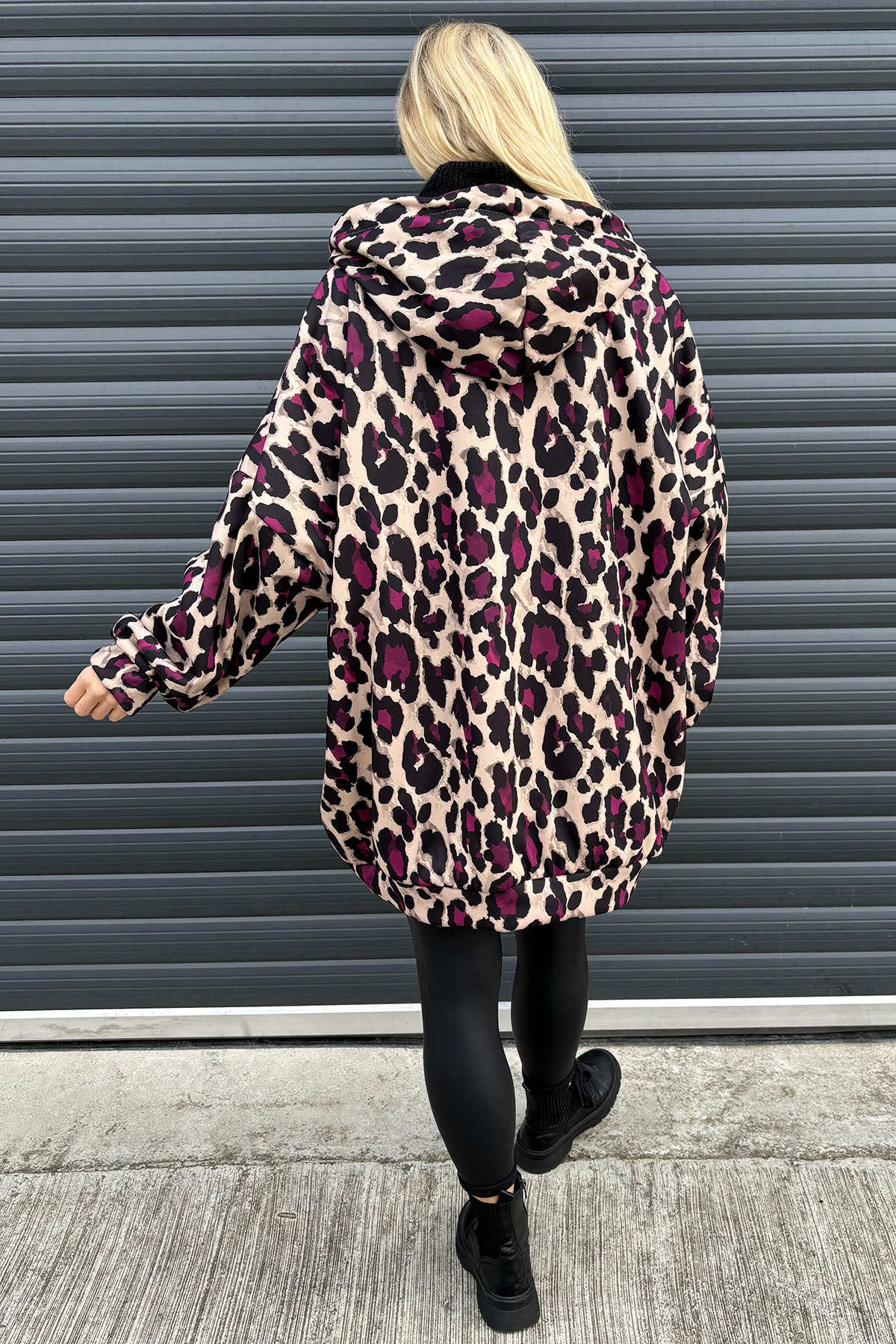 Indiana Leopard Print Cotton Jacket Berry