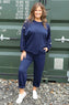 Lesley Button Top Navy
