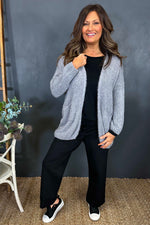 Spencer Knitted Pocket Cardigan Grey Grey - Spencer Knitted Pocket Cardigan Grey