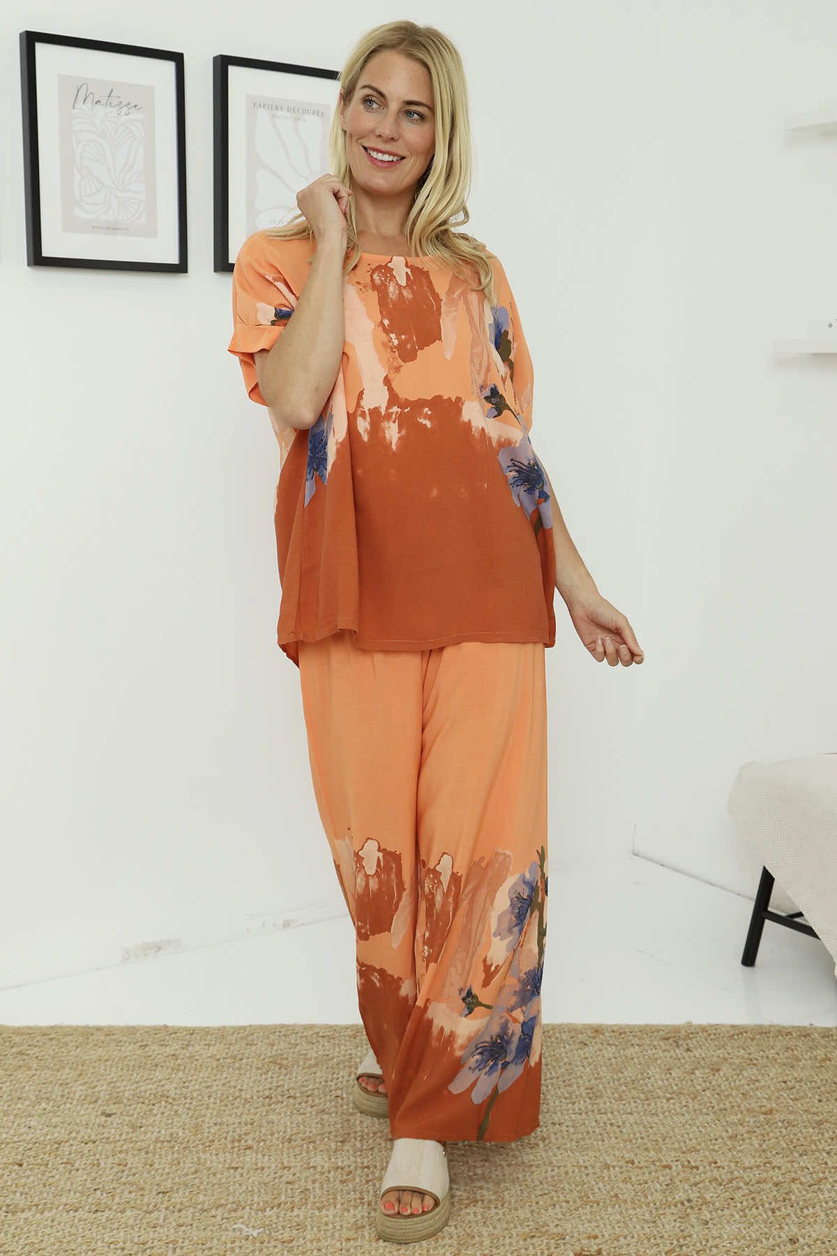 Aksana Wide Leg Trousers Orange