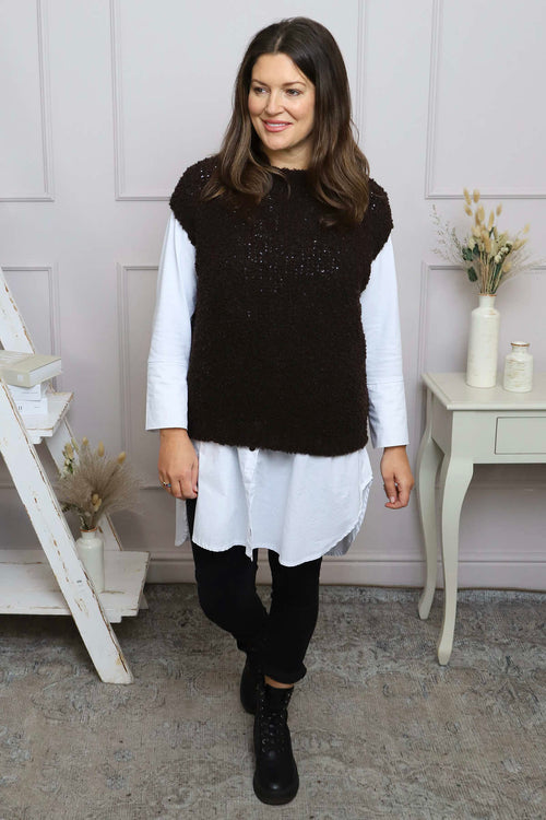 Clancy Boucle Tank Top Cocoa - Image 1