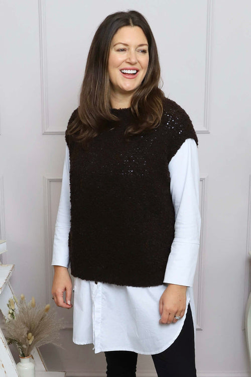 Clancy Boucle Tank Top Cocoa - Image 2