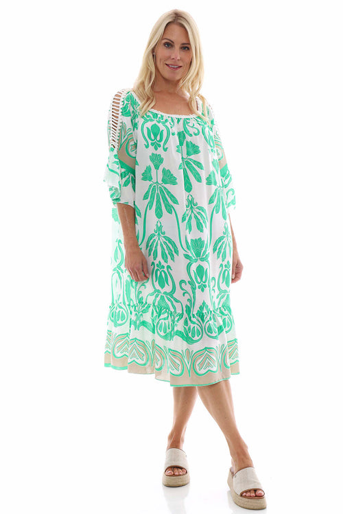Elvera Print Dress Green