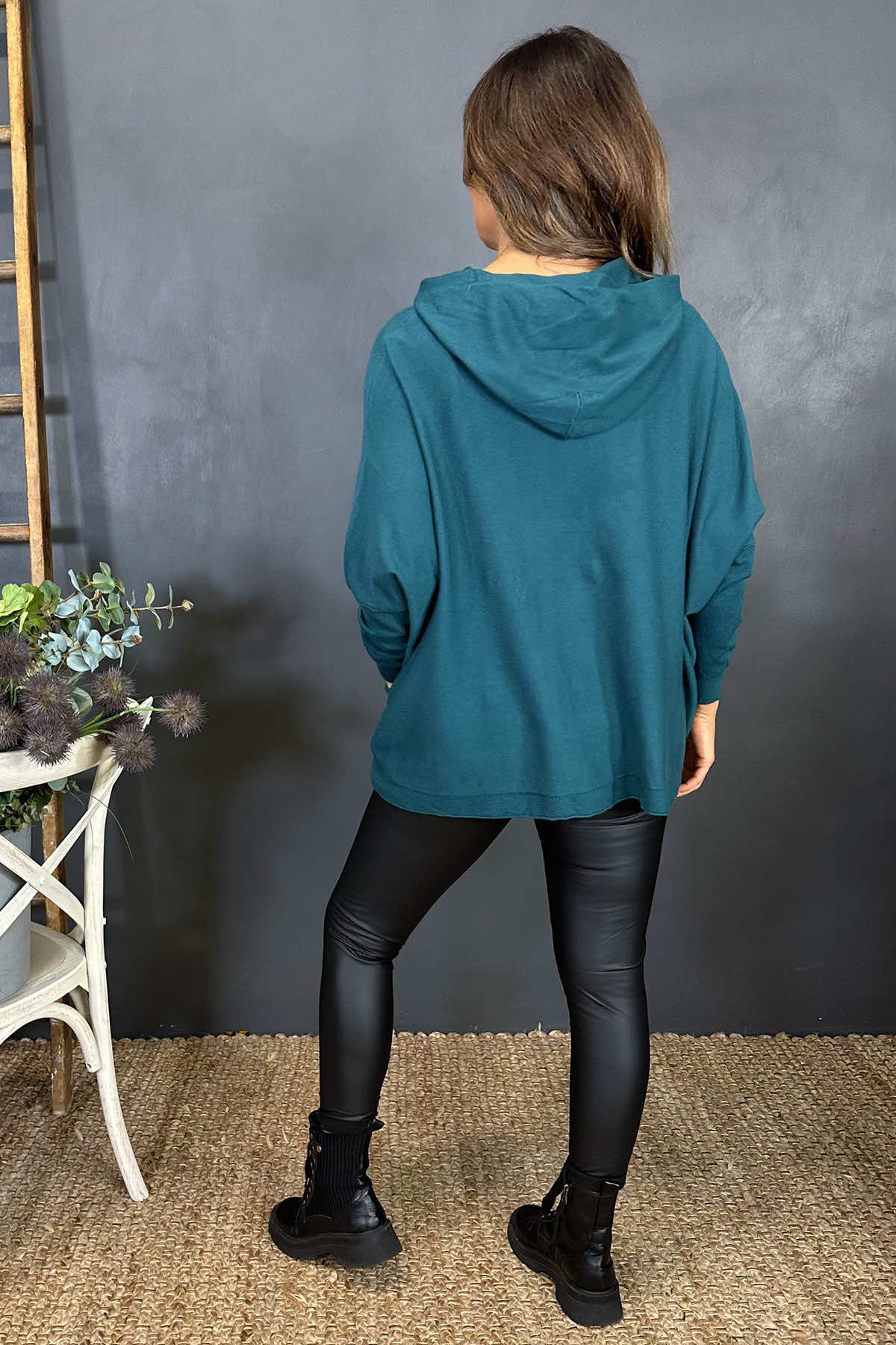 Bettina Hooded Top Teal