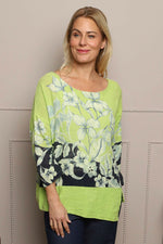 Paitlyn Print Cotton Top Lime Lime - Paitlyn Print Cotton Top Lime