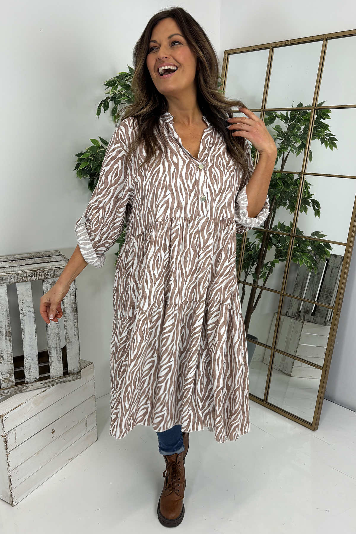 Tinsley Print Dress Nutmeg