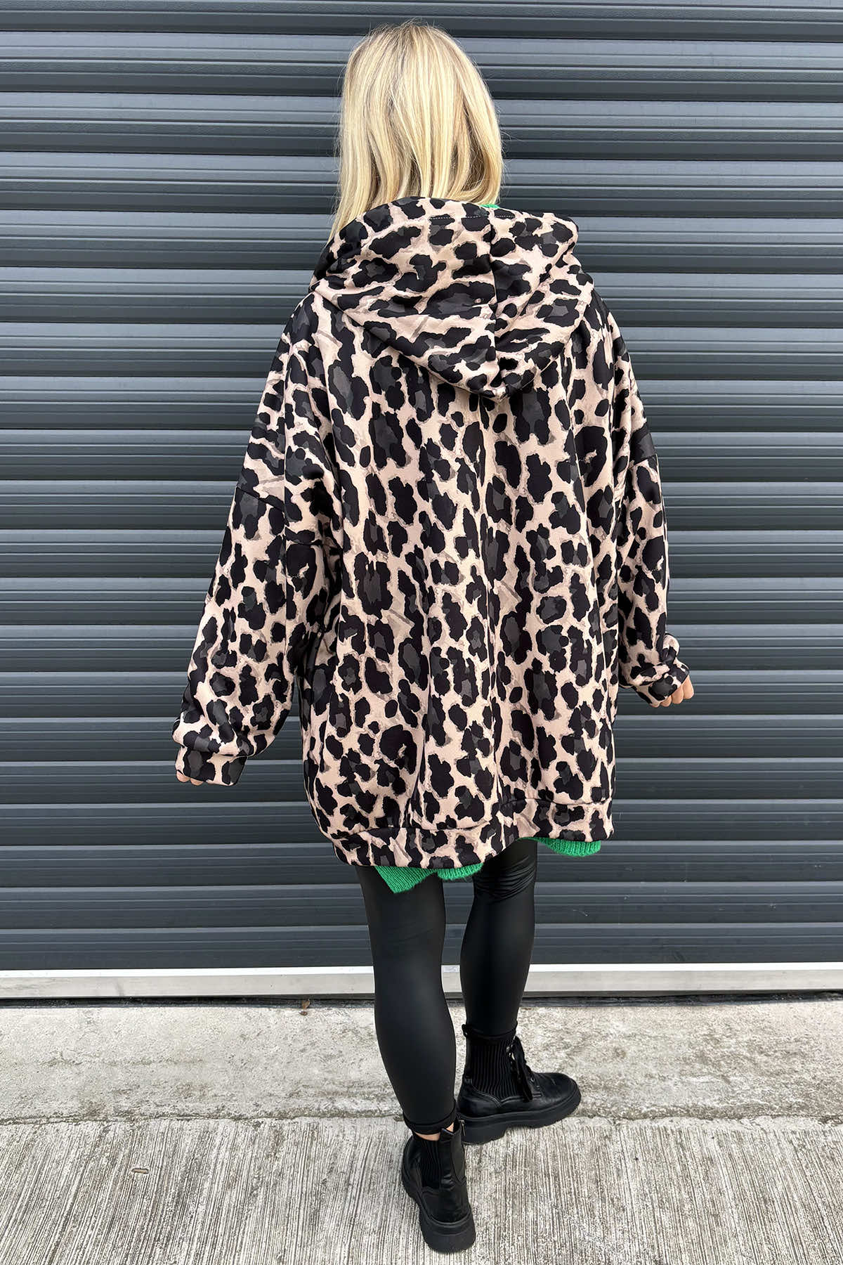 Indiana Leopard Print Cotton Jacket Charcoal