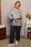 Paitlyn Print Cotton Top Mocha