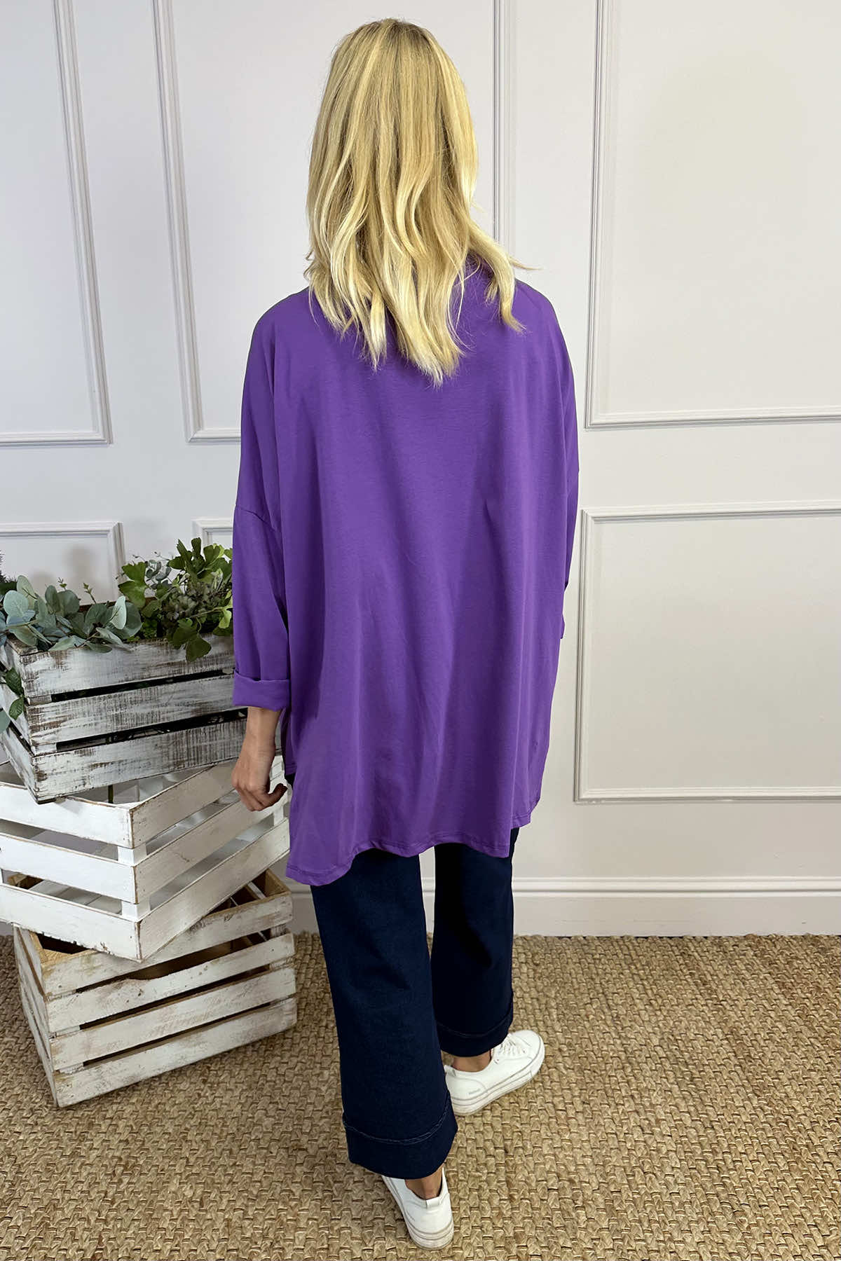 Hollie Pocket Cotton Top Purple