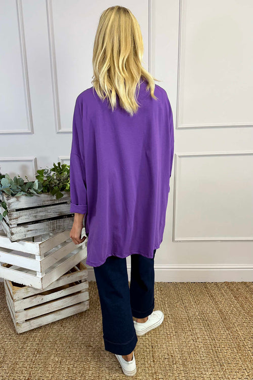 Hollie Pocket Cotton Top Purple - Image 4