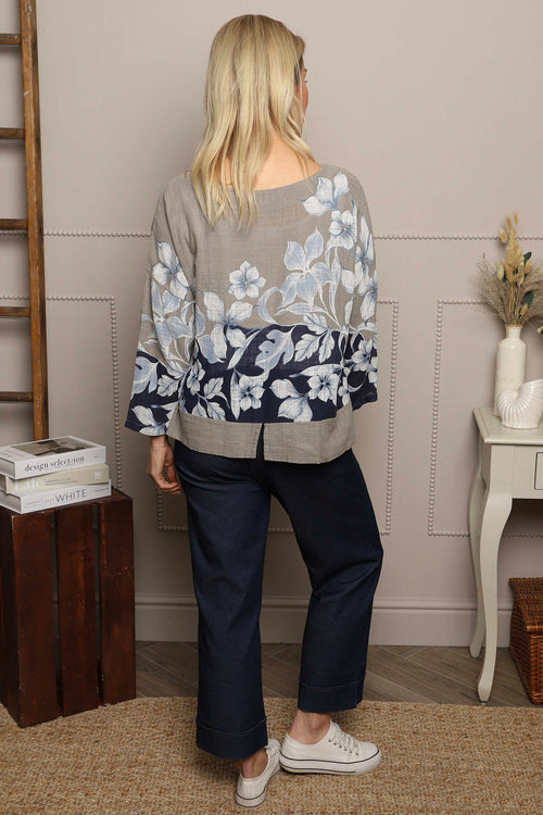 Paitlyn Print Cotton Top Mocha - Image 4