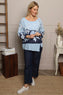 Paitlyn Print Cotton Top Light Blue