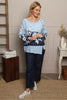 Paitlyn Print Cotton Top Light Blue