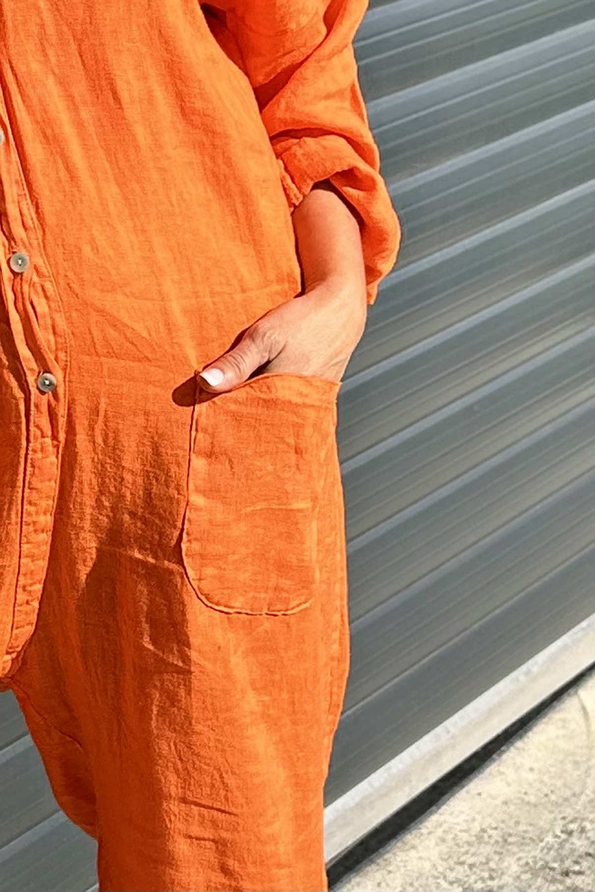 Paulton Linen Boilersuit Orange