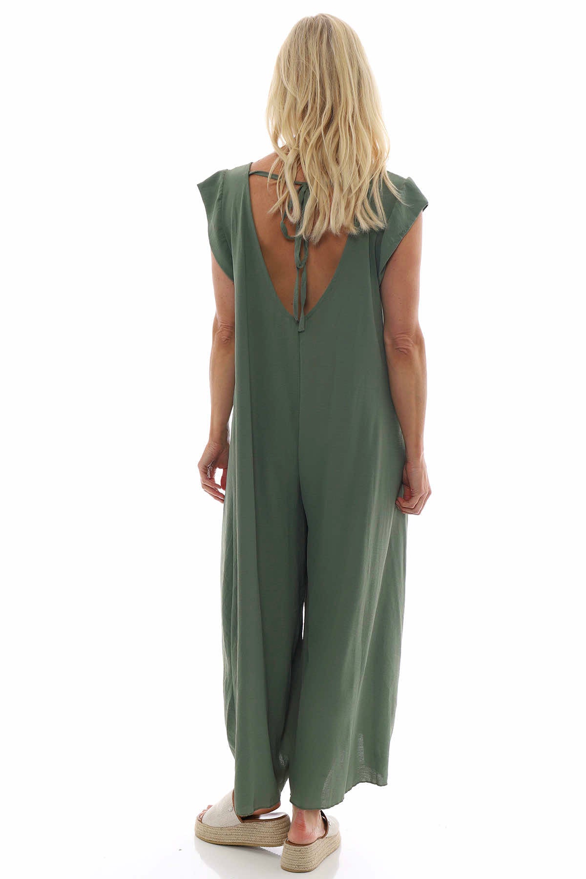 Rosalia Tie Back Jumpsuit Khaki