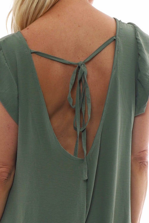 Rosalia Tie Back Jumpsuit Khaki - Image 6