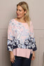 Paitlyn Print Cotton Top Pink