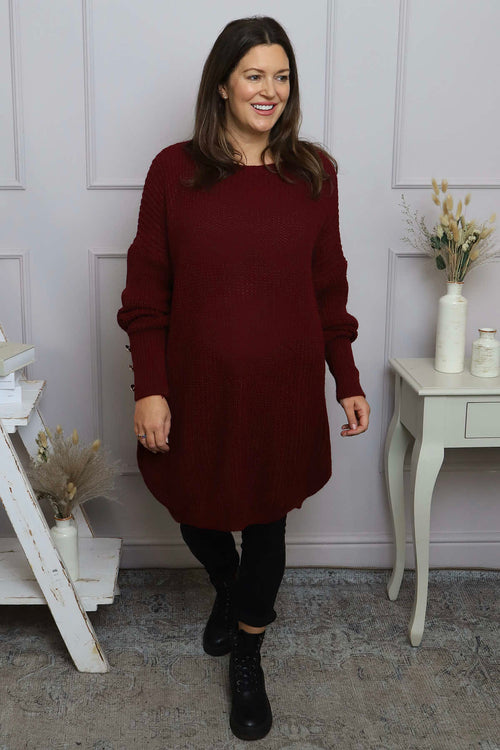 Peggy Knitted Jumper Wine - Image 2