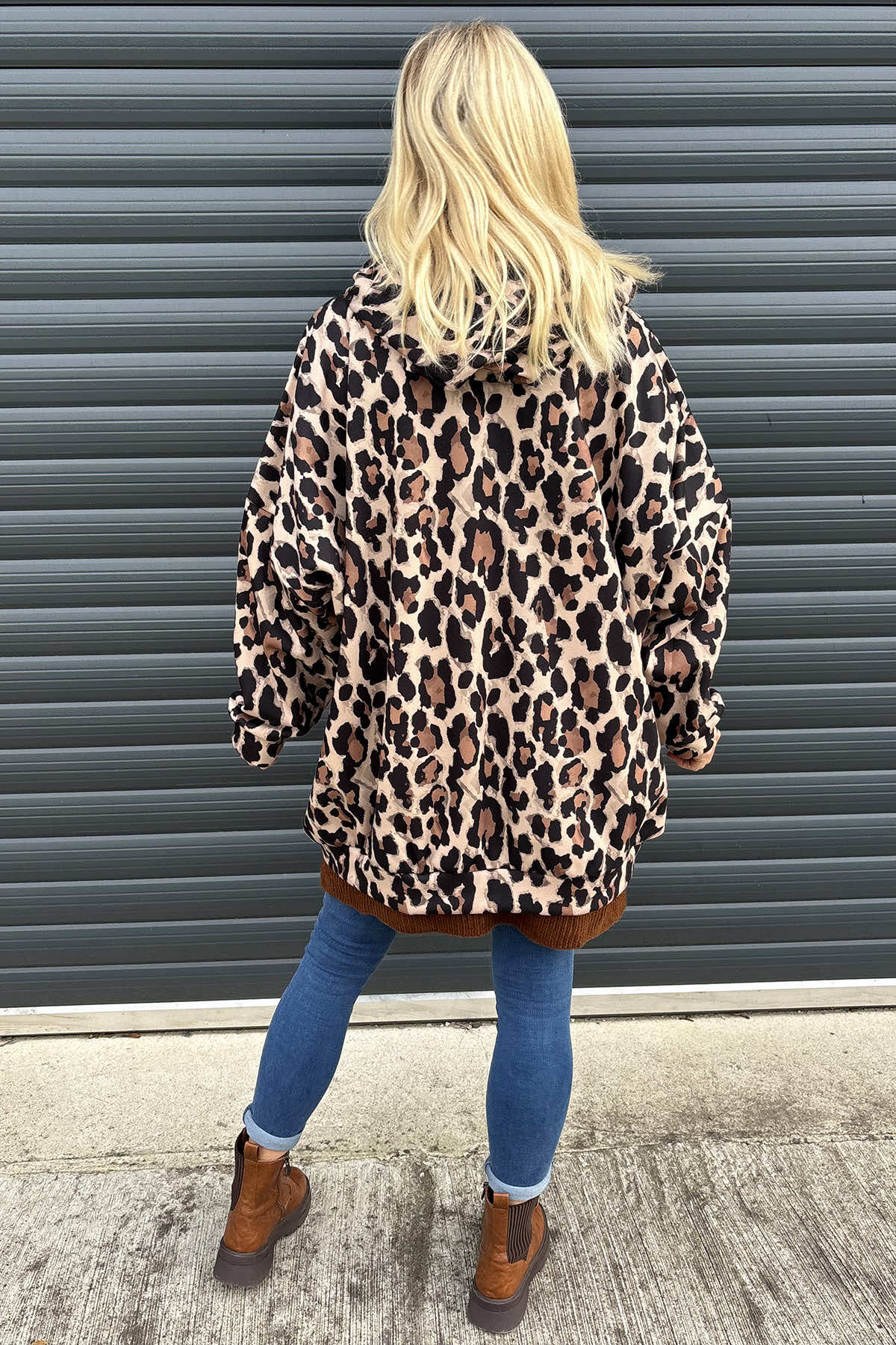 Indiana Leopard Print Cotton Jacket Camel