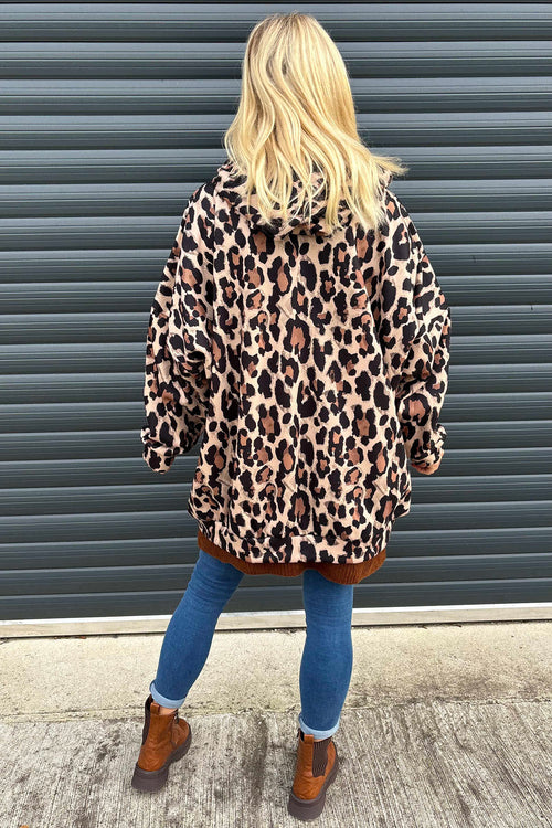 Indiana Leopard Print Cotton Jacket Camel - Image 4