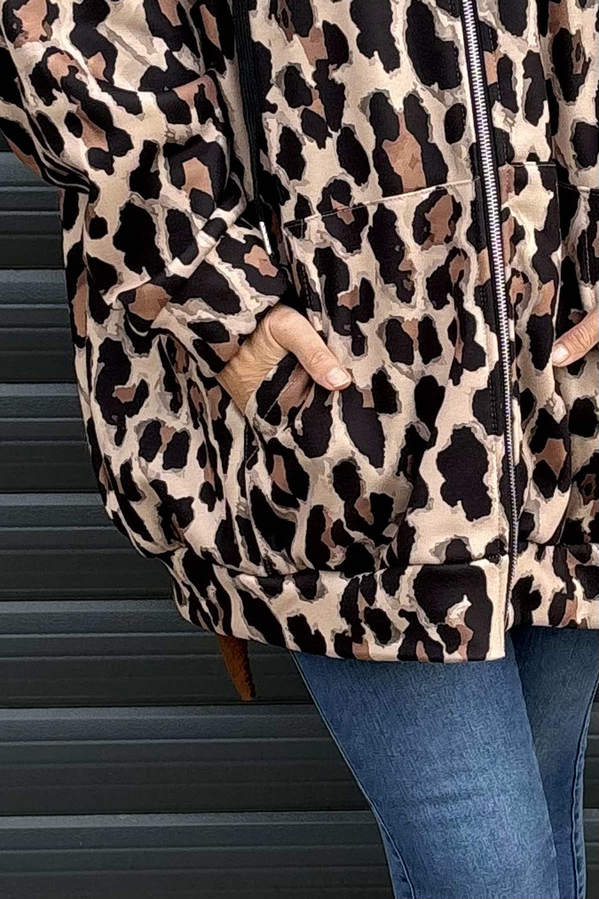 Indiana Leopard Print Cotton Jacket Camel