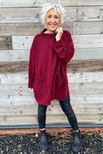 Katherine Cowl Pocket Top Wine Wine - Katherine Cowl Pocket Top Wine