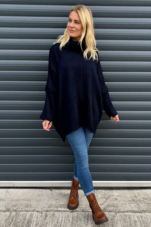 Rachel Polo Neck Knitted Jumper Navy