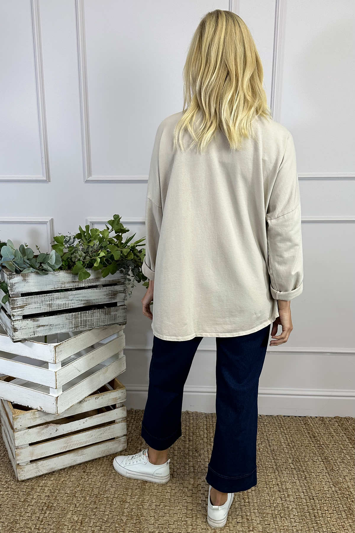 Samantha Pocket Cotton Top Stone