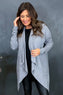 Frida Drape Front Cardigan Mid Grey