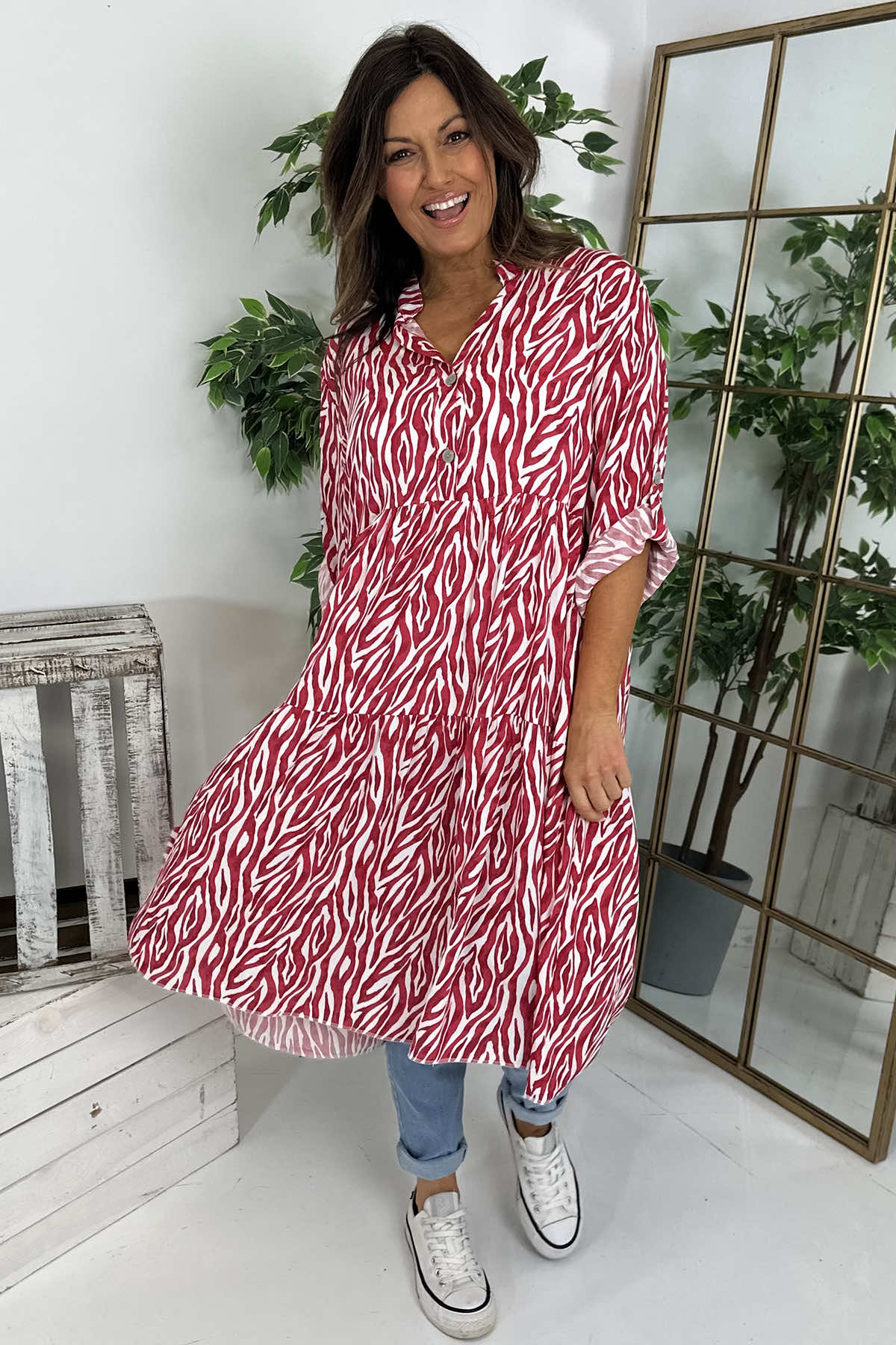 Tinsley Print Dress Red