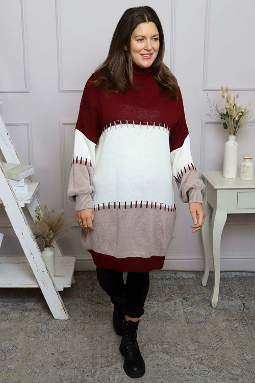 Doris Polo Knitted Jumper Wine - Image 1