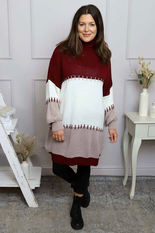 Doris Polo Knitted Jumper Wine - Image 2