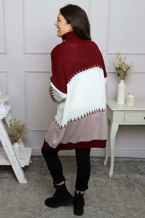 Doris Polo Knitted Jumper Wine - Image 4