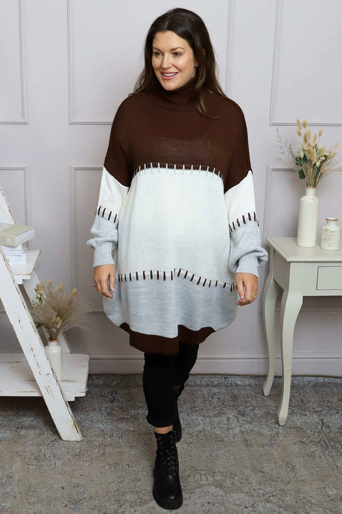 Doris Polo Knitted Jumper Cocoa - Image 2