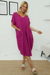 Fenella Linen Dress Purple
