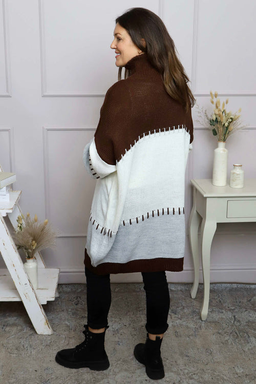 Doris Polo Knitted Jumper Cocoa - Image 4