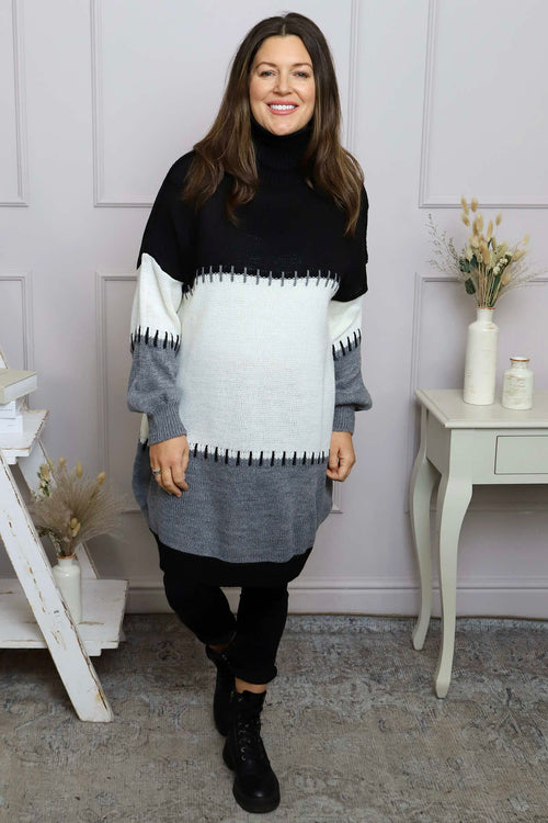 Doris Polo Knitted Jumper Black - Image 2